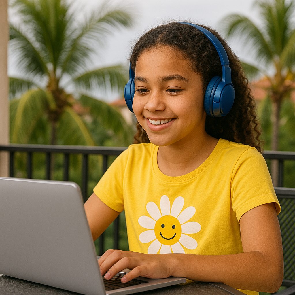 A Secondary Student Learning Online with EB Digital School